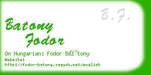 batony fodor business card